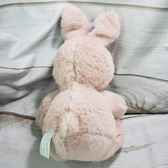 Walmart Blush Pink Bunny Rabbit Plush Stuffed Animal 11 Inch 2021 Blue Bunny Bow - Picture 6 of 9